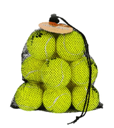 Sportspet tenisové loptičky 6,5 cm guma/filc žltá 12 kusov