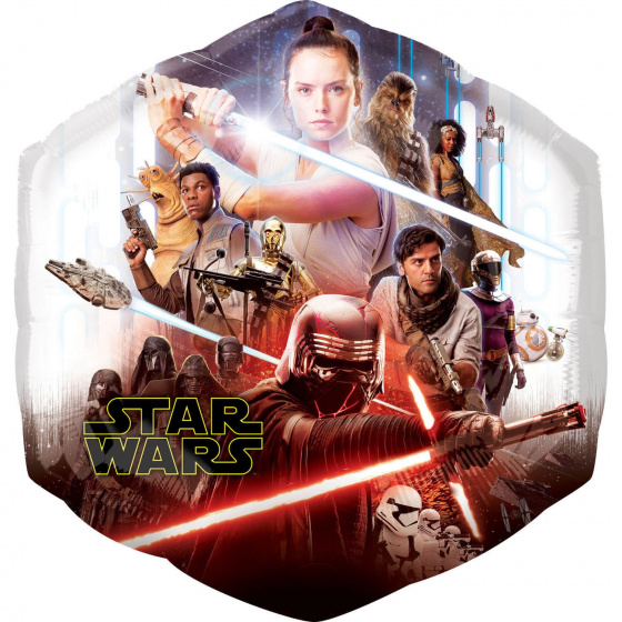 Star Wars fóliový balón Star Wars Skywalker 58 cm oranžová/modrá