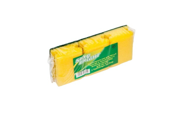 Starbright hubka na čistenie žltá 9 cm 3 kusy