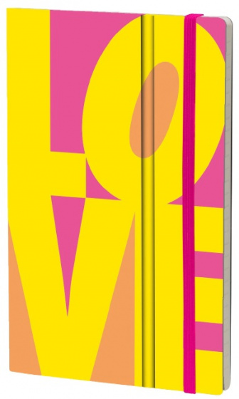 Stifflexible notebook Fluo Love21 x 13 cm kartón/papier biely