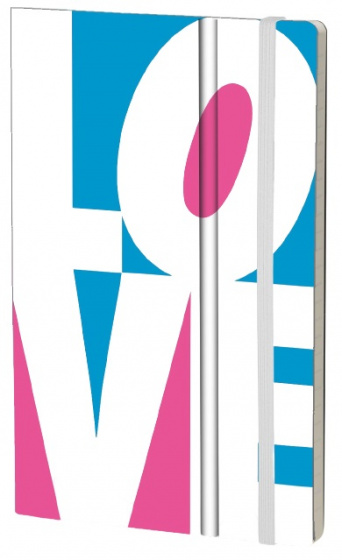 Stifflexible notebook Fluo Love21 x 13 cm kartón/papier biely