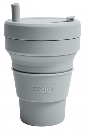 Stojo skladací pohár na pitie 710 ml 15,6 cm silikónová sivá