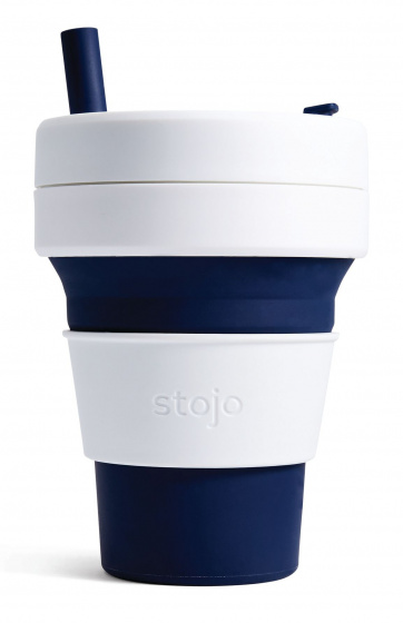 Stojo skladacia šálka na kávu 10,2 x 16,5 cm silikónová biela 470 ml