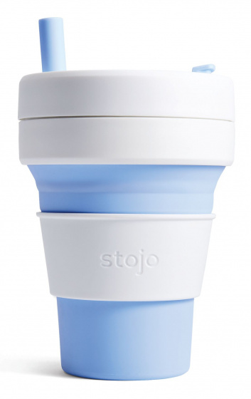 Stojo skladacia šálka na kávu 10,2 x 16,5 cm silikónová biela 350 ml
