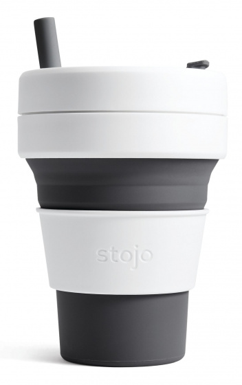 Stojo skladacia šálka na kávu 10,2 x 16,5 cm silikónová biela 470 ml