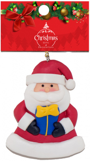 Stop & Look vianočný vešiak Santa Claus 9 cm porcelán červený/biely