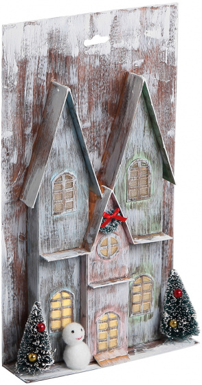 Stop & Look vianočný domček ľad 17 x 5 x 30 cm papier biely/hnedý/zelený