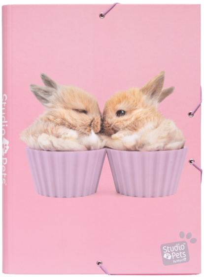 Studio Pets elasto /foldermap rabbits a4 34 x 24 cm karton roze