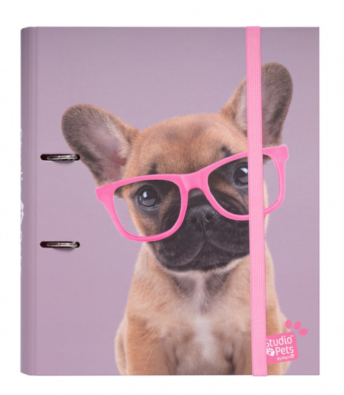 Studio Pets krúžkový šanón pes 2 krúžky kartón A4 fialová/ružová