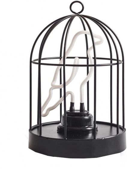 Suck UK dekoračná lampa vtáčia klietka 16 cm oceľová čierna 2-dielna