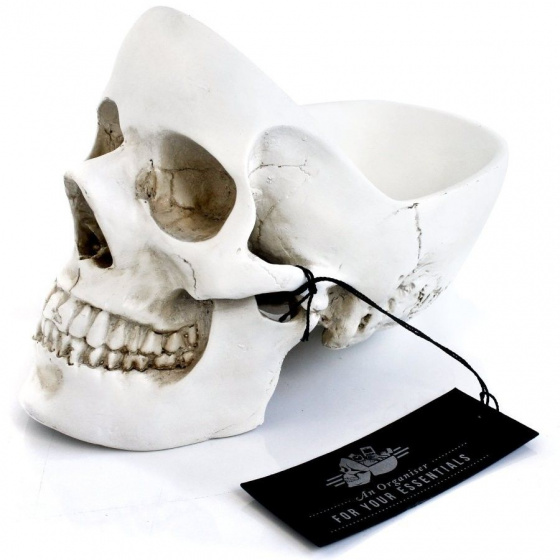 Suck UK organizer schedel 21,5 x 12,5 cm polyresin wit Suck UK organizer schedel 21,5 x 12,5 cm polyresin wit