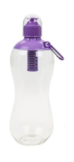 drinking bottle with filter 1 liter purple