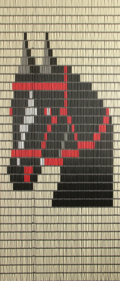 Sun-Arts lietajúca záclona Paardrukávy 232 x100 cm PVC krémová/čierna