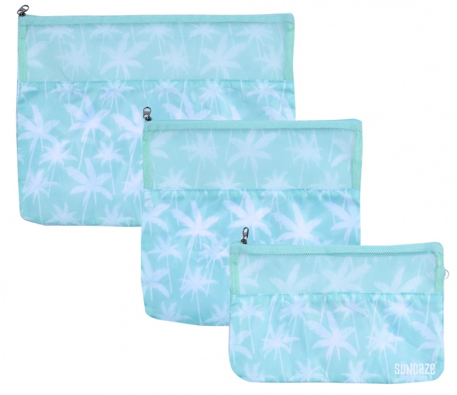 Sundaze reisetui palmboom set 3 delig blauw