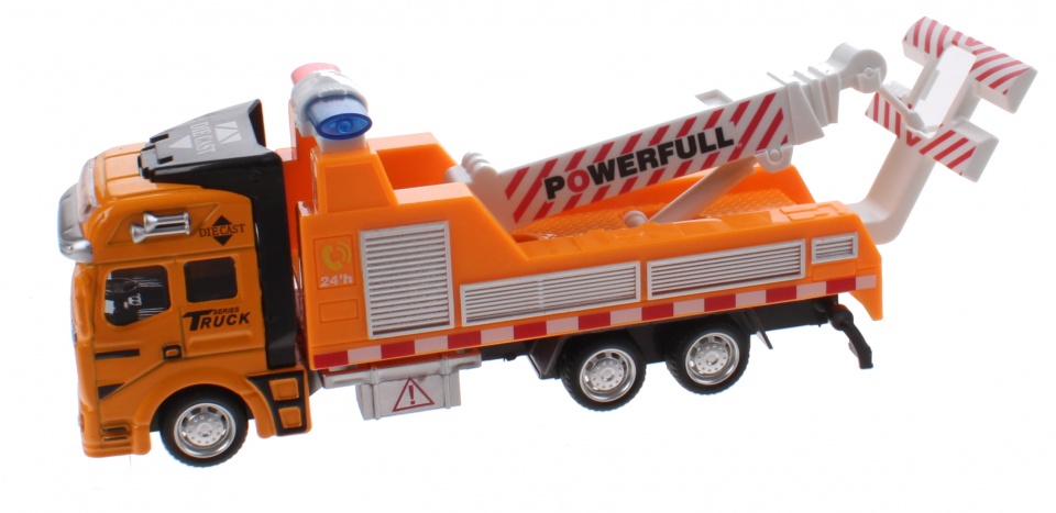 Super Truck havarijný vozík tlakový odliatok 20 cm sťahovák žltá/biela