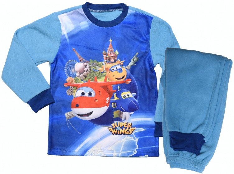 pyjamas fleece boys light blue size 98