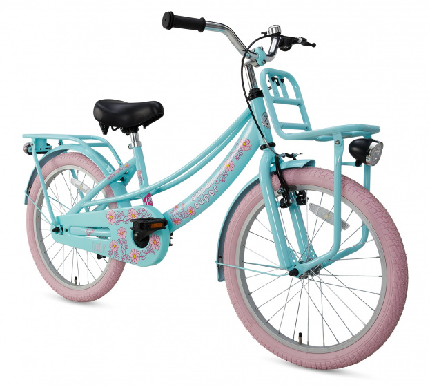 Supersuper lola 20 inch 31,75 cm meisjes v brakes lichtblauw/roze