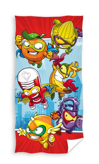 SuperZings plážová osuška junior 70 x 140 cm bavlna modrá/červená