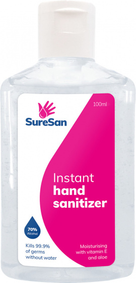 Suresan dezinfekcia rukoväte 100 ml alkoholu transparentná