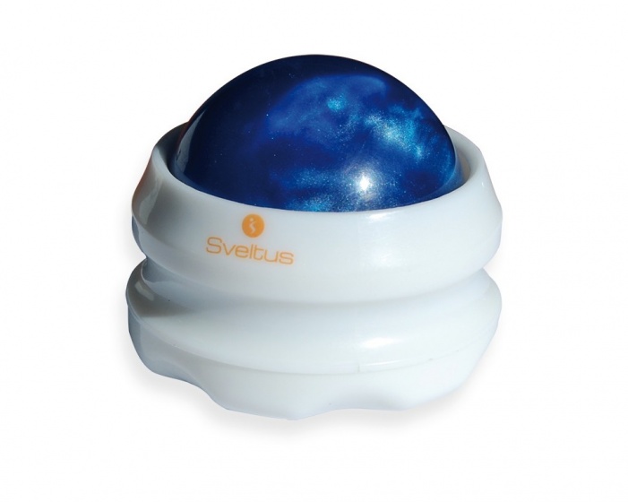 massage roller 6,5 cm white/blue