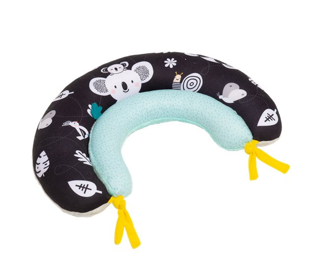 Taf Toys ligkussen junior 53 cm pluche zwart/blauw Taf Toys ligkussen junior 53 cm pluche zwart/blauw