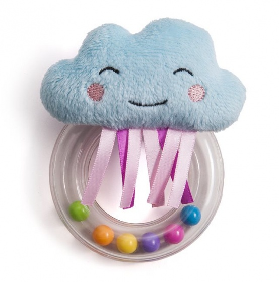 rattle Mini Cloudjunior 13 cm light blue