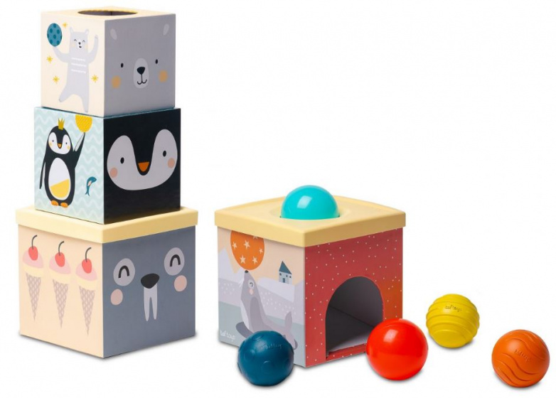 Taf Toys stapelblokken North Pole junior 14 cm karton 8 delig Taf Toys stapelblokken North Pole junior 14 cm karton 8 delig