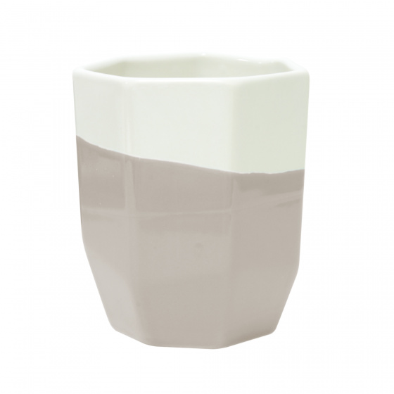 Tak Design hrnček Geo Dip 300 ml 8,5 x 10 cm keramická sivo/biela