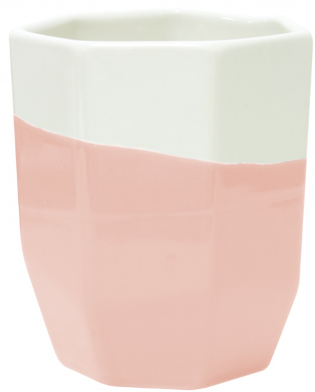 Tak Design hrnček Geo Dip 300 ml keramický bielo/ružový