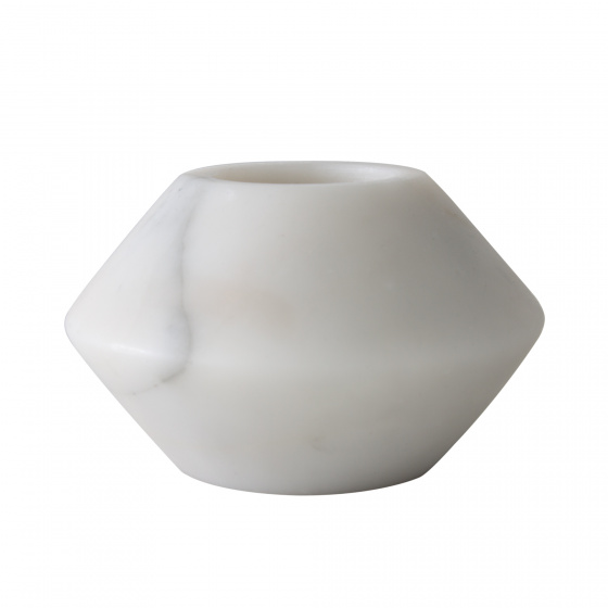 Tak Design svietnik na čajovú sviečku Conisch 12 x 7 cm mramor biely