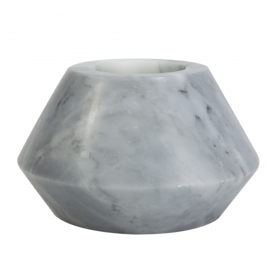 Tak Design svietnik na čajovú sviečku Geo 12 x 7 cm mramor sivý