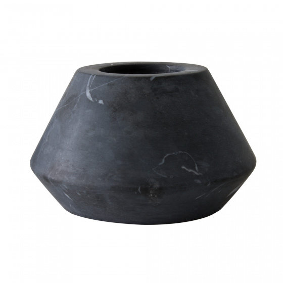 Tak Design svietnik na čajovú sviečku Geo 12 x 7 cm mramor čierny