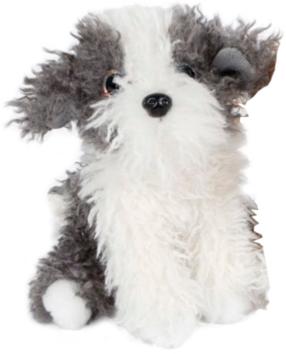 Take Me Home knuffelhond junior 19 cm pluche wit/grijs
