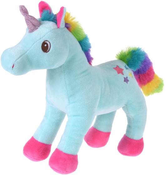 unicorn plush plush 26 cm light blue