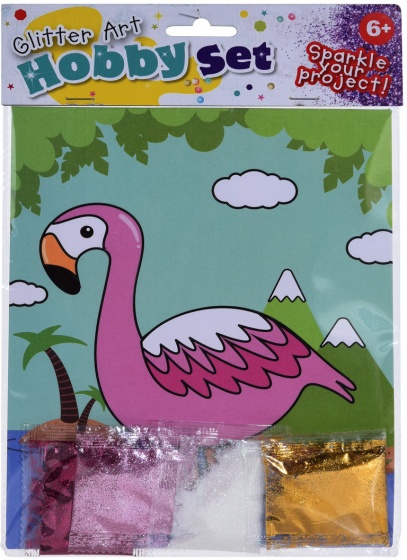 Tender Toys flamingo tekening met glitter 21 cm