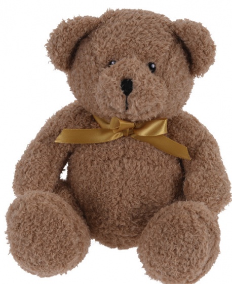 teddy bear with bow 17 cm brown