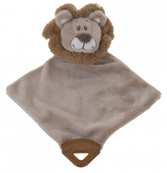 cuddly blanket with teething ring lion 30 cm