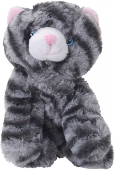 cuddly cat 14 cm grey