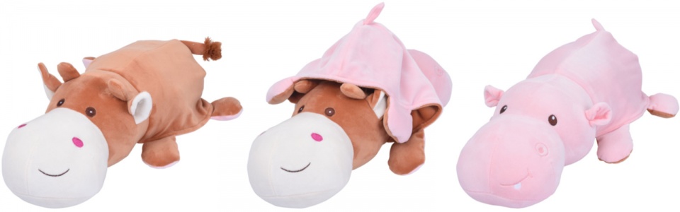 Tender Toys plyšový vankúšik hroch/kravička obojstranný 45 cm