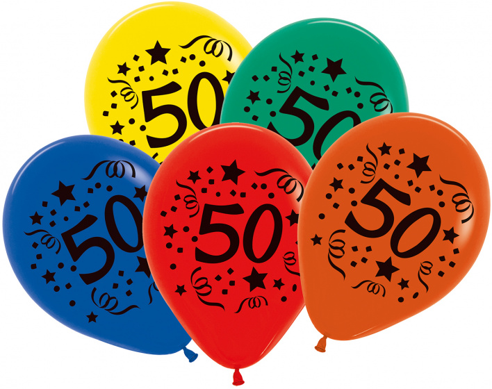 tib balóniky Numeral 50 30 cm latex 7 kusov