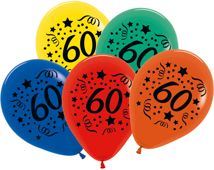 tib balóniky Numeral 60 30 cm latex 7 kusov