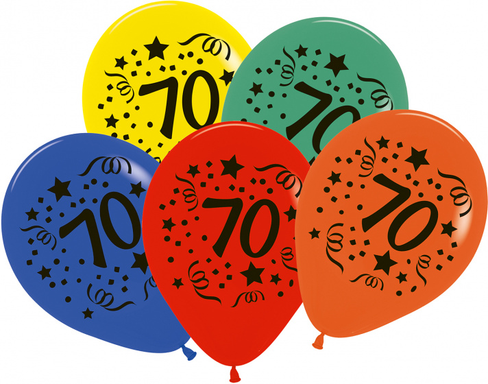 tib balóniky Numeral 70 30 cm latex 7 kusov