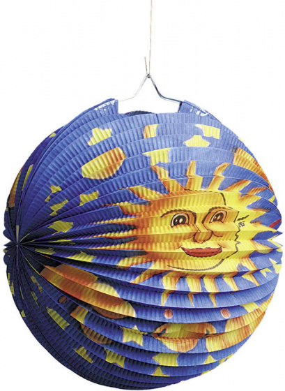 tib lampion Slnko 25 cm papier modrý/žltý