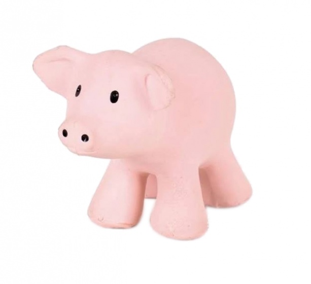 Tikiri bijt en badspeeltje met rammelaar biggetje 12 cm Tikiri bijt en badspeeltje met rammelaar biggetje 12 cm