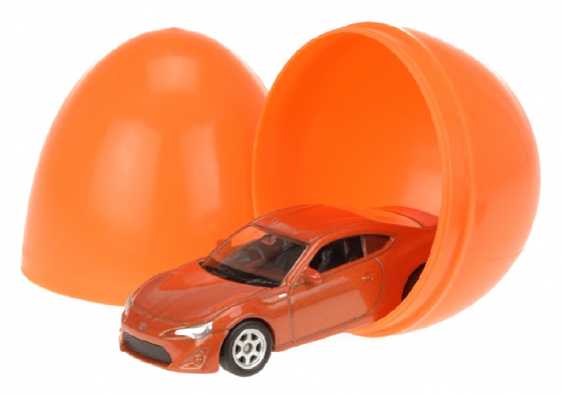 Toi-Toys Toi toys auto in verrassingsei 6 cm oranje