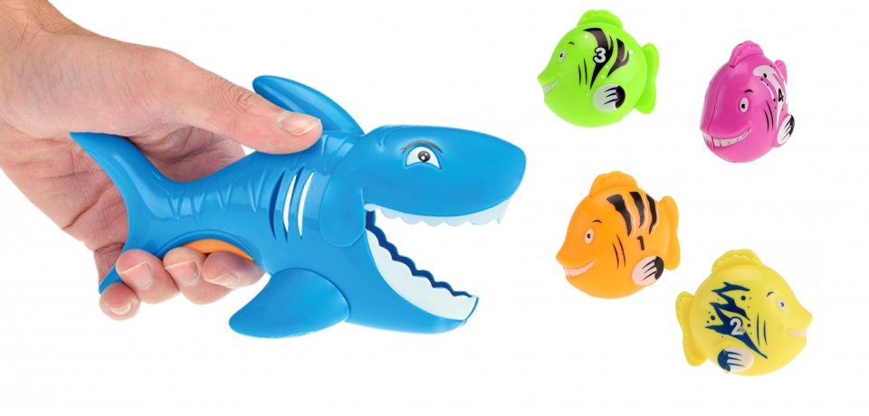 Toi-Toys Toi toys duikhaai 12 cm blauw 5 delig