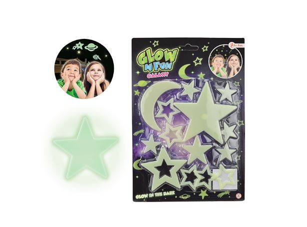 Toi-Toys Glow v tmavých hviezdach Glow N Fun white 15 ks