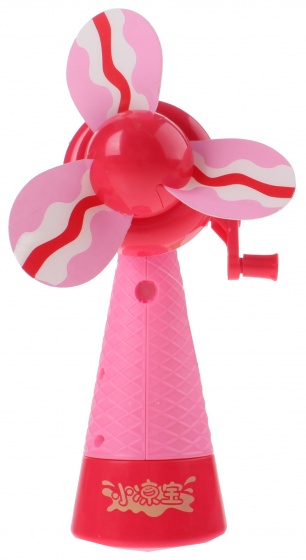 hand fan with water - ice cream 18 cm pink