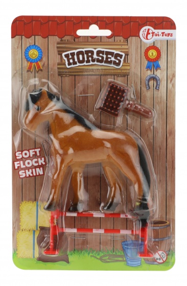 Toi-Toys Toi toys paardje met accessoires bruin 10 cm