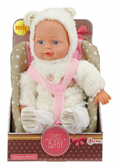 Toi-Toys Toi-Toys Baby bábika v sedadle pre bábiky 33 cm